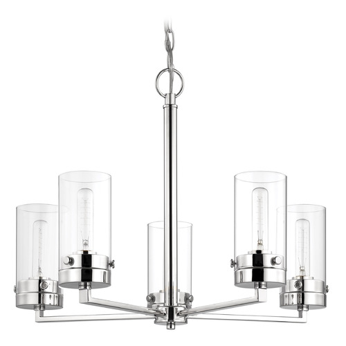 Intersection 5-Light Chandelier in Polished Nickel by Nuvo Lighting