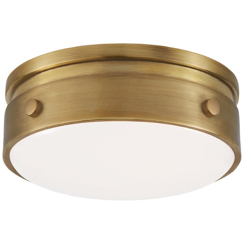 Visual Comfort Signature Collection Thomas OBrien Hicks Petite Flush Mount in Brass by Visual Comfort Signature TOB4062HABWG