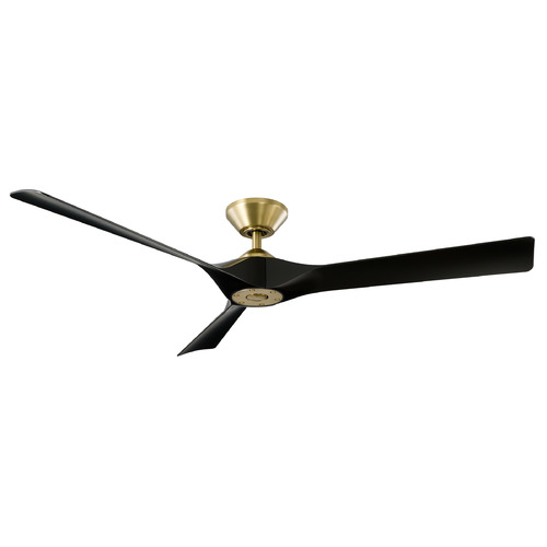 Modern Forms Torque Soft Brass & Matte Black Ceiling Fan Without Light