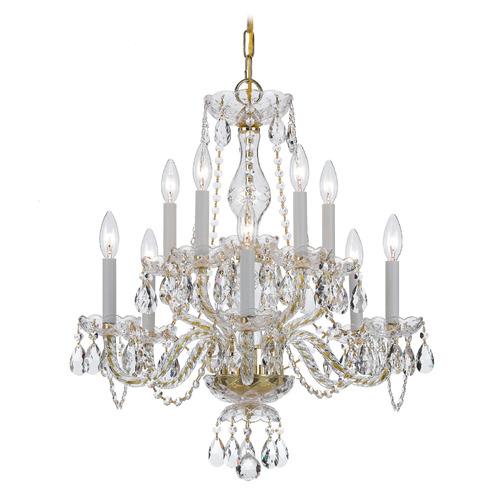 Crystorama Lighting Traditional Crystal Polished Brass Crystal Chandelier