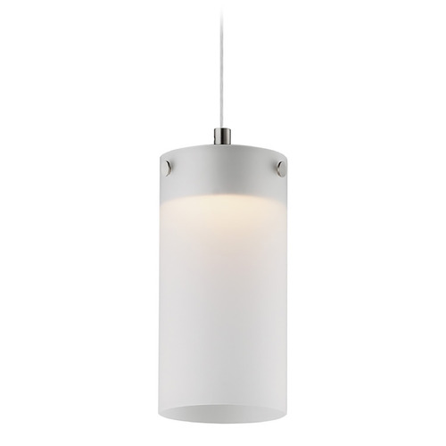 ET2 Highball Satin Nickel LED Mini-Pendant Light with Cylindrical Shade