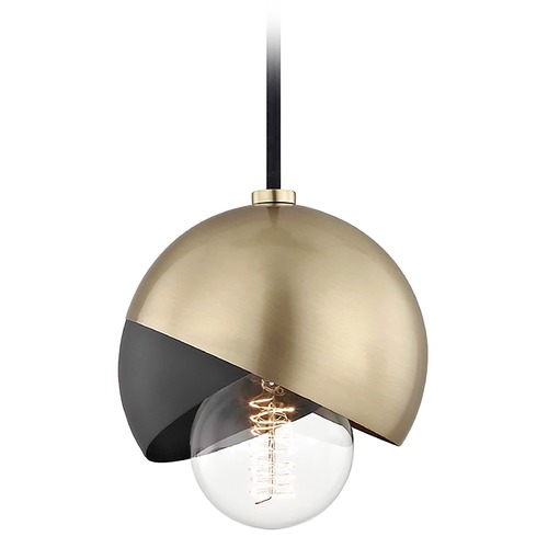 Mitzi by Hudson Valley Emma Mini Pendant in Brass by Mitzi by Hudson Valley H168701-AGB/BK