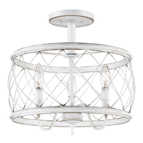 Quoizel Lighting Dury Semi-Flush Mount in Antique White by Quoizel Lighting RDY1714AWH