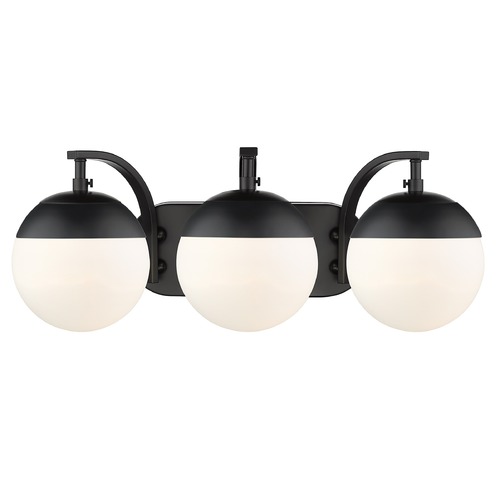 Golden Lighting Dixon 21-Inch Black Bathroom Light by Golden Lighting 3218-BA3BLK-BLK