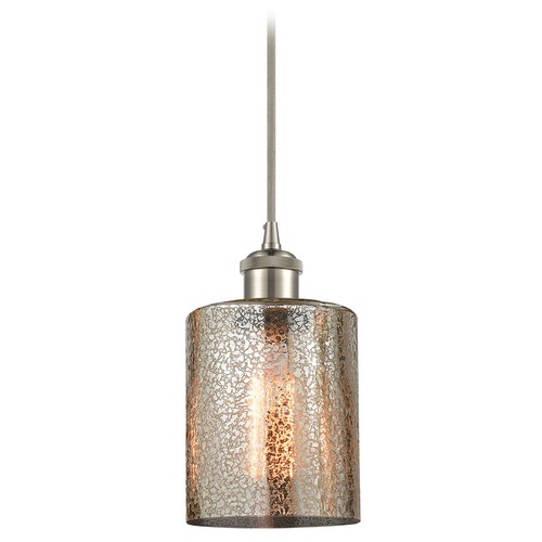 Innovations Lighting Innovations Lighting Cobbleskill Brushed Satin Nickel Mini-Pendant Light with Cylindrical Shade 516-1P-SN-G116