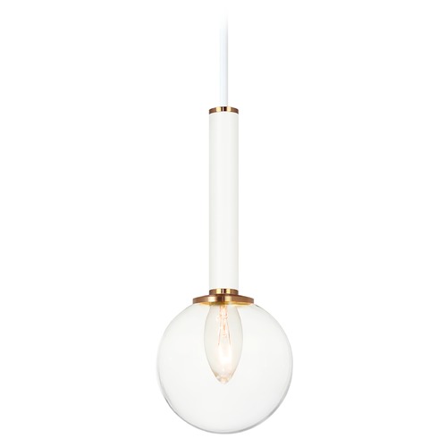 Matteo Lighting Stellar Aged Gold & Matte White Pendant by Matteo Lighting C75301AGCL