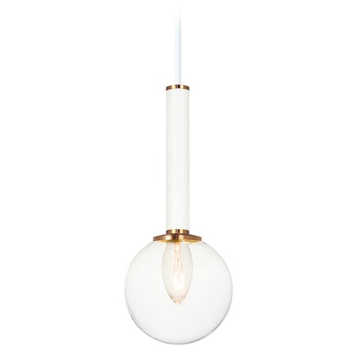 Matteo Lighting Stellar Aged Gold & Matte White Pendant by Matteo Lighting C75301AGCL