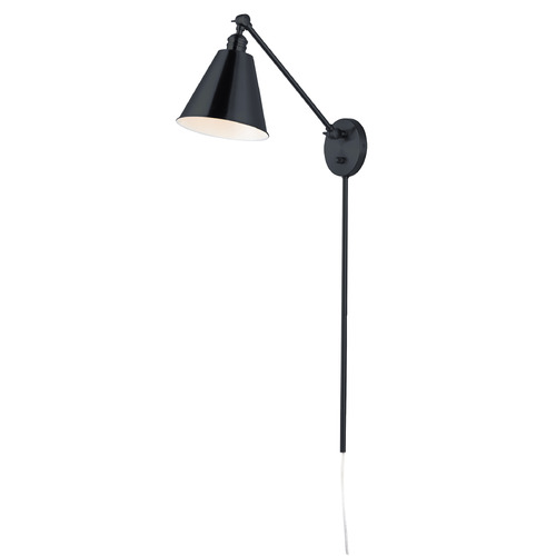 Maxim Lighting Library Black Plug and Cord Wall Lamp