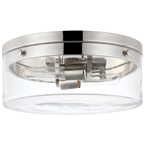 Intersection Small Flush Mount in Polished Nickel by Nuvo Lighting