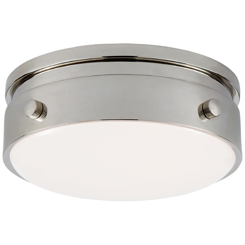 Visual Comfort Signature Collection Thomas OBrien Hicks Petite Flush Mount in Nickel by Visual Comfort Signature TOB4062PNWG