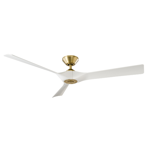 Torque 58-Inch Smart Fan in Soft Brass & Matte White by Modern Forms