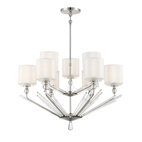 Sutton 9-Light Chandelier in Polished Nickel by Metropolitan Lighting