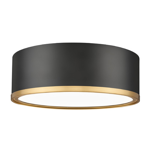 Z-Lite Z-Lite Bradley Matte Black & Modern Gold LED Flushmount Light 1018F12-MB-MGLD-LED