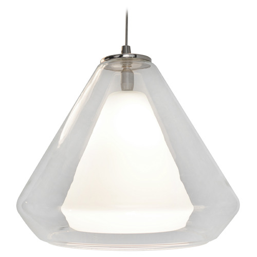 Afx Lighting Armitage Satin Nickel LED Mini-Pendant Light with Conical Shade
