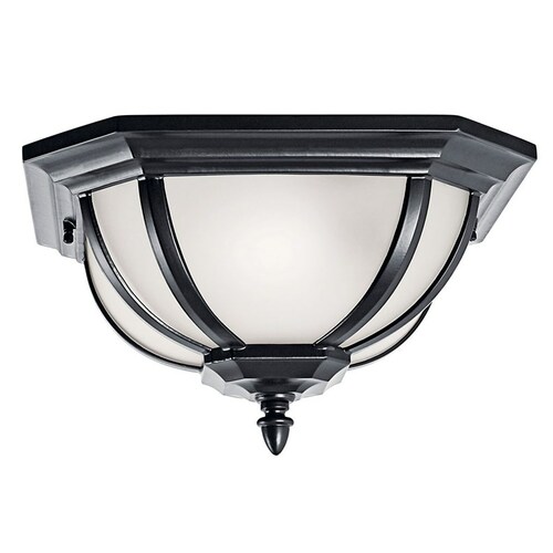 Salisbury 2-Light Outdoor Flush Mount in Black by Kichler Lighting