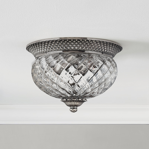 Plantation 12-Inch Flush Mount in Polished Antique Nickel by Hinkley Lighting
