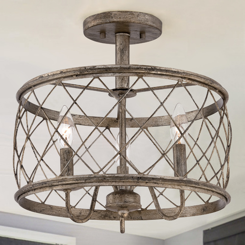 Dury Century Silver Leaf Semi-Flush Mount by Quoizel Lighting