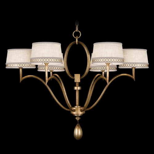 Fine Art Lamps Allegretto Gold Burnished Gold Leaf with Subtle Brown Highlights Chandelier