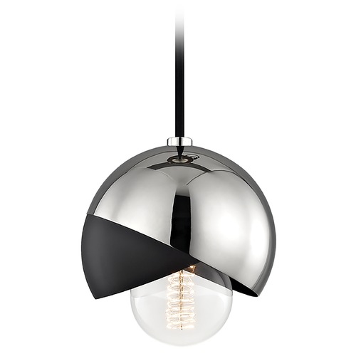 Mitzi by Hudson Valley Emma Mini Pendant in Polished Nickel by Mitzi by Hudson Valley H168701-PN/BK