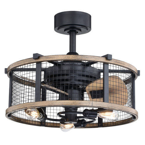 Vaxcel Lighting Humboldt Oil Rubbed Bronze & Burnished Teak LED Ceiling Fan with Light