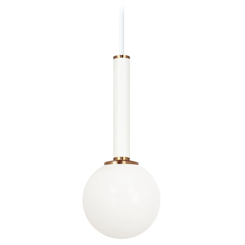 Stellar Aged Gold & Matte White Pendant by Matteo Lighting