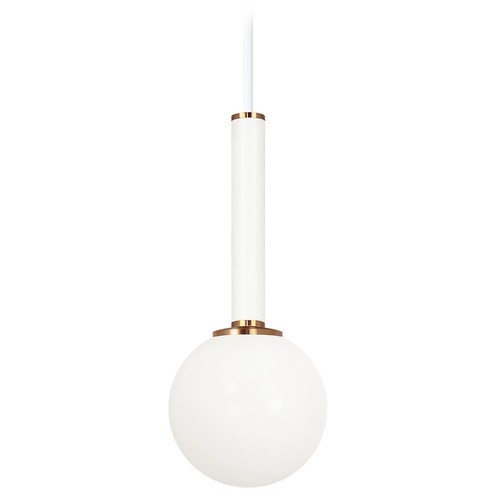 Matteo Lighting Stellar Aged Gold & Matte White Pendant by Matteo Lighting C75301AGOP