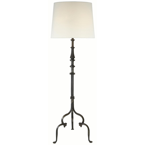 Visual Comfort Signature Collection Madeleine Aged Iron Floor Lamp with Empire Shade