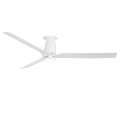 Modern Forms Smooth Matte White LED Ceiling Fan with Light