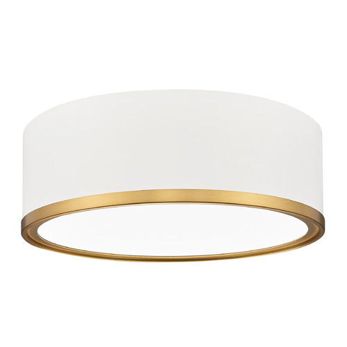 Z-Lite Bradley Matte White & Modern Gold LED Flushmount Light