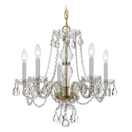 Crystorama Lighting Traditional Crystal Polished Brass Crystal Chandelier