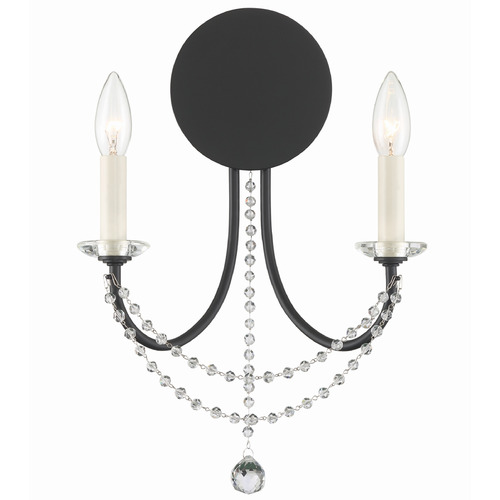 Crystorama Lighting Delilah Matte Black Sconce