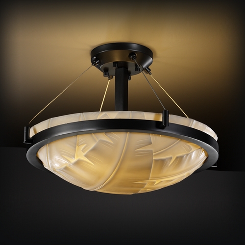 Justice Design Group Justice Design Group Porcelina Collection Semi-Flushmount Light PNA-9681-35-BANL-MBLK