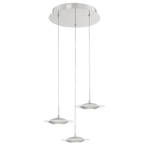 Fruma Chrome LED Multi-Light Pendant by Lite Source Lighting