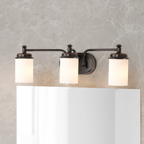 Progress Lighting Glide 3-Light Bath Light in Rubbed Bronze by Progress Lighting P300014-139