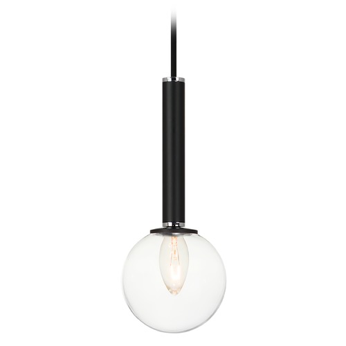 Matteo Lighting Stellar Black & Chrome Pendant by Matteo Lighting C75301BKCL