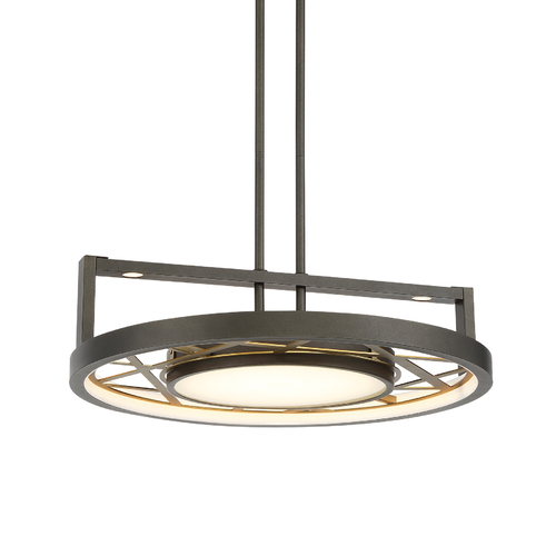 Metropolitan Lighting Tribeca LED Convertible Pendant in Smoked Iron & Brass by Metropolitan N7524-716-L
