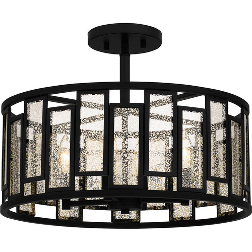 Bankston 18-Inch Semi-Flush Mount in Matte Black by Quoizel Lighting