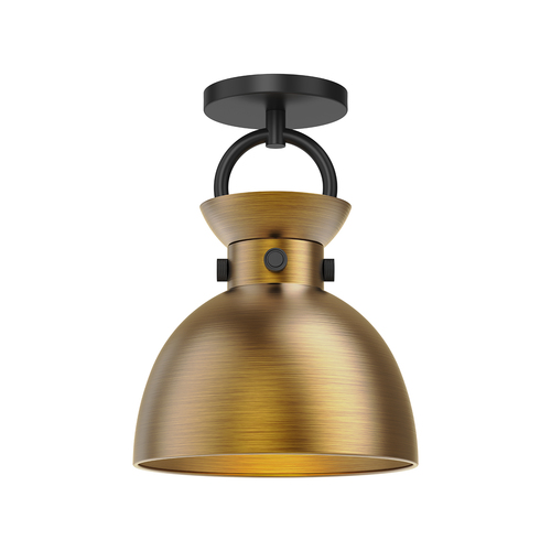 Alora Lighting Waldo Matte Black & Aged Gold Semi-Flushmount Light