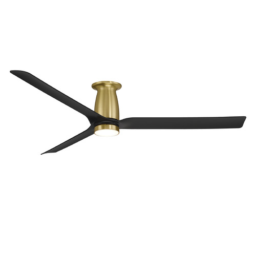 Modern Forms Smooth Soft Brass & Matte Black LED Ceiling Fan with Light