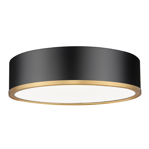 Z-Lite Z-Lite Bradley Matte Black & Modern Gold LED Flushmount Light 1018F16-MB-MGLD-LED