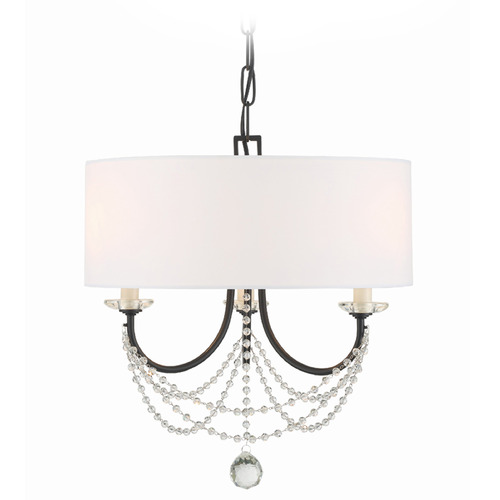 Crystorama Lighting Crystorama Lighting Delilah Matte Black Crystal Chandelier DEL-90803-MK