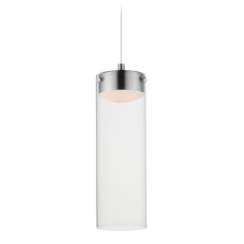 ET2 Highball Satin Nickel LED Mini-Pendant Light with Cylindrical Shade