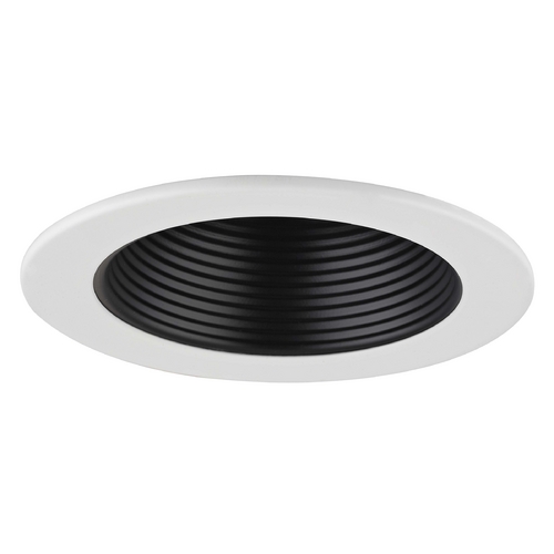 Recesso Lighting by Dolan Designs Black Stepped Baffle Trim for 4-Inch Recessed Cans T403B-WH