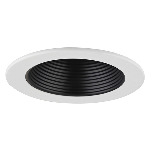 Black Stepped Baffle Trim for 4-Inch Recessed Cans