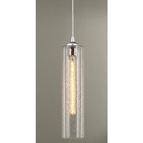 Design Classics Lighting Seeded Glass Mini-Pendant Chrome 582-26 GL1641C