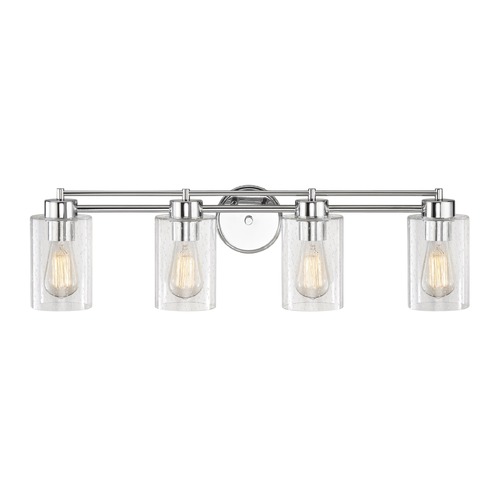 Design Classics Lighting Seeded Glass Bathroom Light Chrome 4 Lt 704-26 GL1041C
