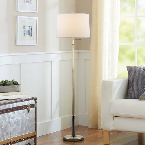 Design Classics Lighting Design Classics Menali Bronze and Ebony Floor Lamp with White Linen Drum Shade DCL 6991-740/502 SH7212