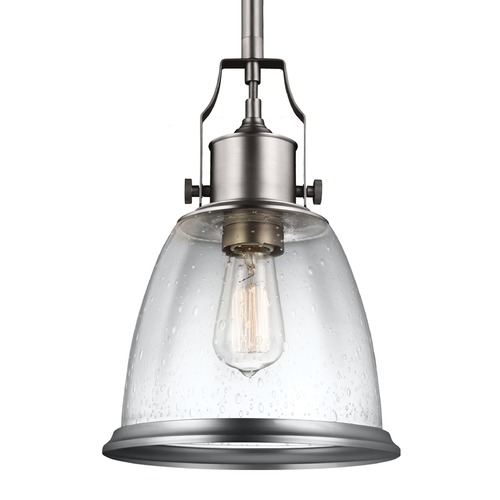 Generation Lighting Hobson Pendant in Satin Nickel by Generation Lighting P1355SN