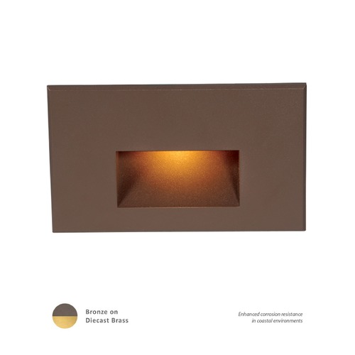 Bronzed Brass LED Recessed Step Light with Amber LED by WAC Lighting