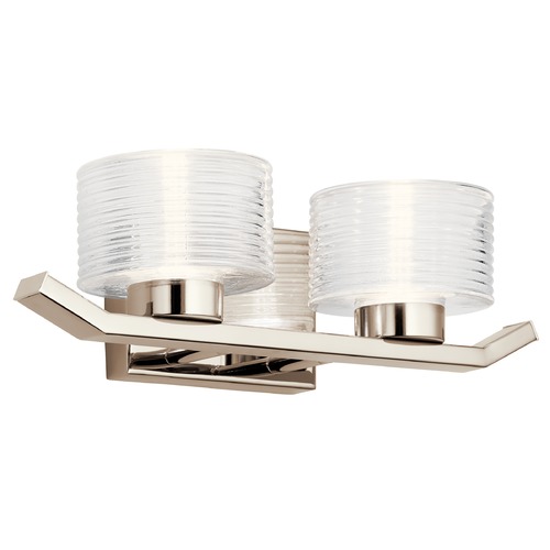 Kichler Lighting Lasus Polished Nickel 2-Light LED Bathroom Light 3000K by Kichler Lighting 45722PNLED